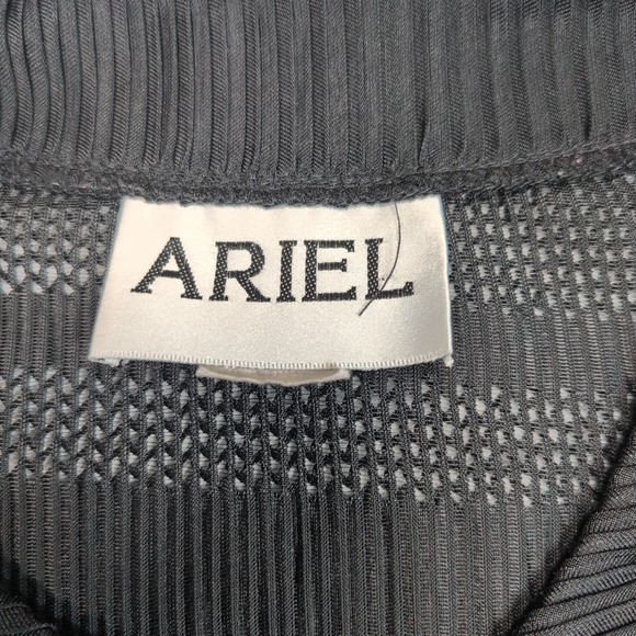 Vintage Ariel Shirt Womens XL Black Button Up Sheer Elegant Career Comfort - Picture 6 of 10